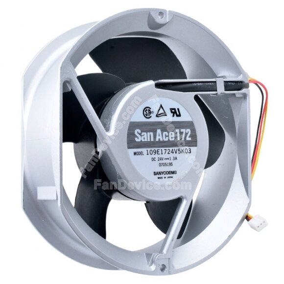 Sanyo Denki 109E1724V5K03 DC 24V 1.3A 3 Wires Axial Cooling Fan
