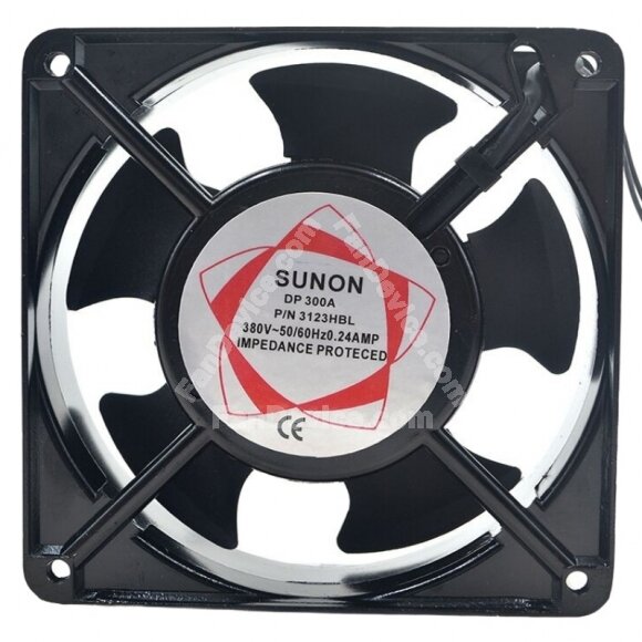 Sunon 3123HBL AC 380V 0.24AMP 2 Wires Impedance Protected Axial Cooling Fan