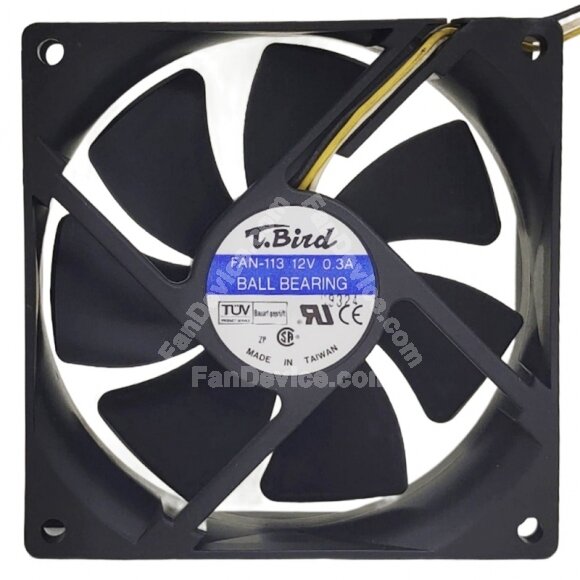 T.Bird FAN-113 DC 12V 0.3A 3 Wires 9025 Ball Bearing Axial Cooling Fan