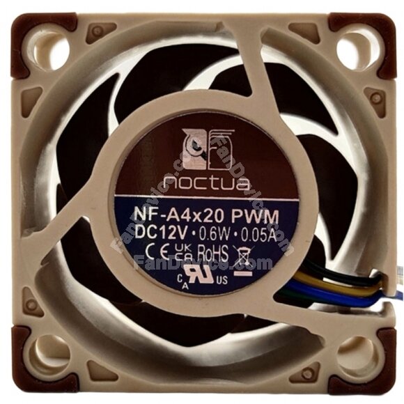 NOCTUA NF-A4X20 DC 12V 0.05A 0.6W 4 Wires PWM Axial Cooling Fan