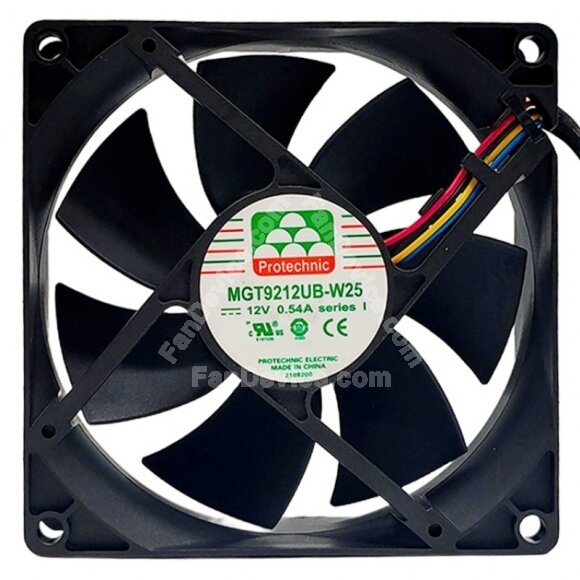 Protechnic MGT9212UB-W25 DC 12V 0.54A 9225 Axial Cooling Fan