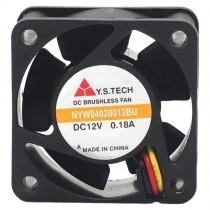 Y.S.TECH NYW04020012BU DC 12V 0.18A 3 Wires Brushless Axial Cooling Fan