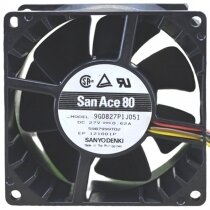 Sanyo Denki 9G0827P1J051 DC 27V 0.62A 8038 Axial Cooling Fan