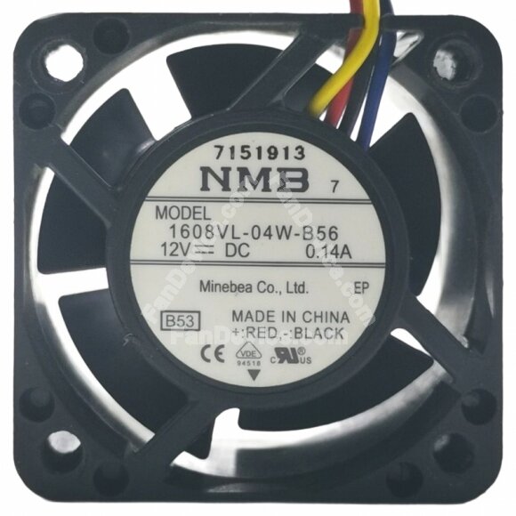 NMB 1608VL-04W-B56 DC 12V 0.14A 4 Wires Axial Cooling Fan