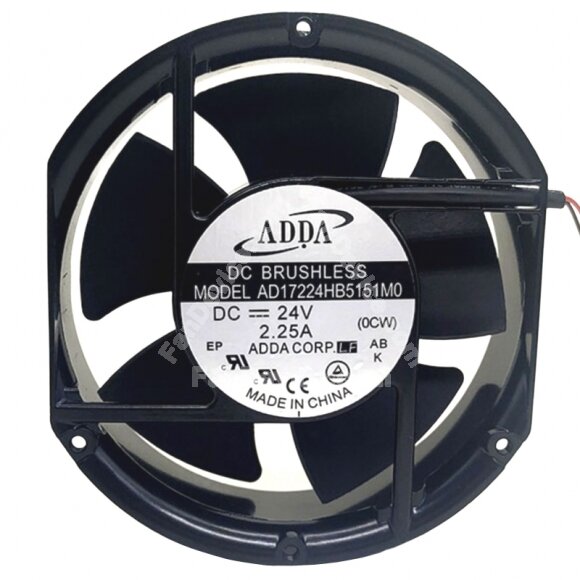 ADDA AD17224HB5151M0 DC 24V 2.25A 2 Wires Brushless Axial Cooling Fan