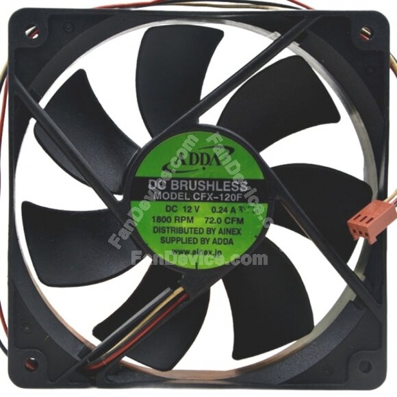 ADDA CFX-120F DC 12V 0.24A 3 Wires 1800RPM 72.0CFM Axial Cooling Fan