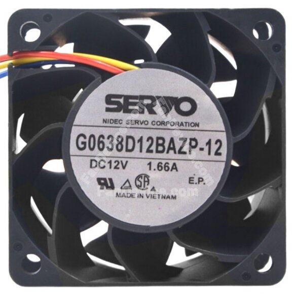 Servo G0638D12BAZP-12 DC 12V 1.66A 2 / 3 / 4 Wires Axial Cooling Fan