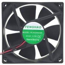 FENGHAO HL9225S24H DC 24V 0.15A 2 Wires Sleeve Bearing Axial Cooling Fan
