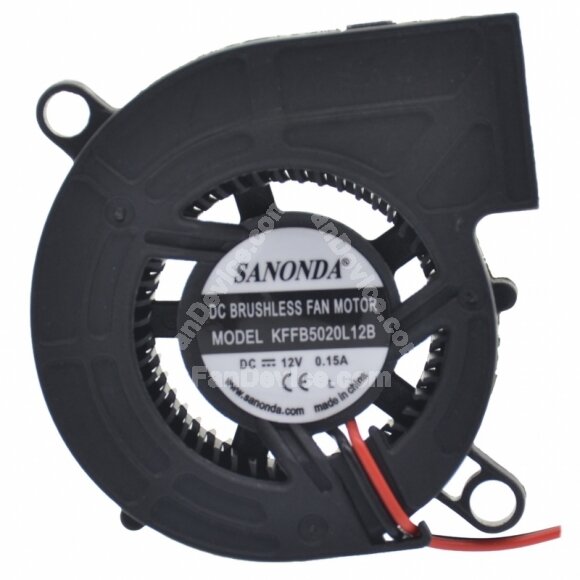 SANONDA KFFB5020L12B DC 12V 0.15A 2 Wires Brushless Blower Cooling Fan