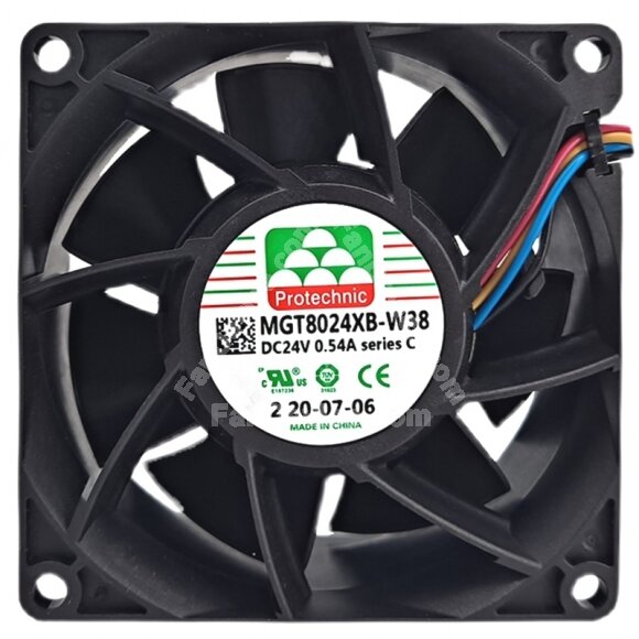 Protechnic MGT8024XB-W38 DC 24V 0.54A PWM 6800RPM Axial Cooling Fan