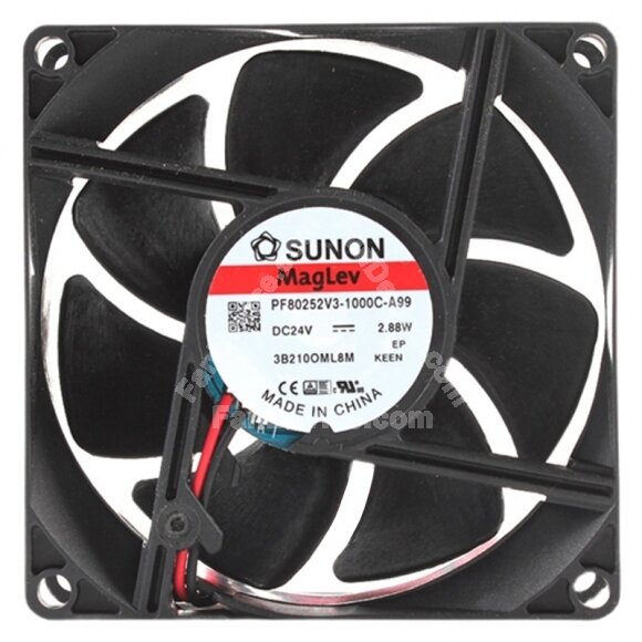 Sunon Maglev PF80252V3-1000C-A99 DC 24V 2.88W 2 Wires Axial Cooling Fan
