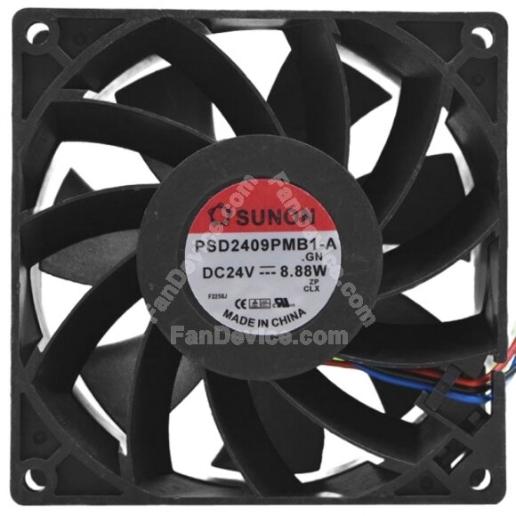 Sunon PSD2409PMB1-A DC 24V 8.88W 2 Wires / 3 Wires Axial Cooling Fan