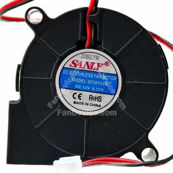 SANLY SF5015SM 12V 0.12A 2 Wires DC Brushless Blower Cooling Fan