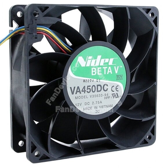 Nidec VA450DC V35633-94 DC 12V 2.75A 12038 Axial Cooling Fan