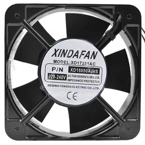 XINDAFAN XD17251AC AC 220-240V 0.08/0.07A Impedance Protected Axial Fan
