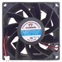 SOMAEAL XY9238B DC 24V 0.50A 2 Wires DC Brushless Axial Cooling Fan