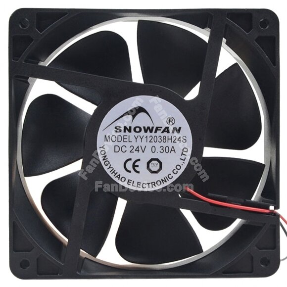 SNOWFAN YY12038H24S DC 24V 0.30A 2 Wires Axial Cooling Fan