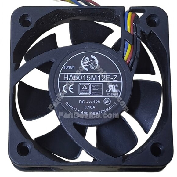 ONG HUA HA5015M12F-Z DC 12V 0.16A 4 Wires Axial Cooling Fan