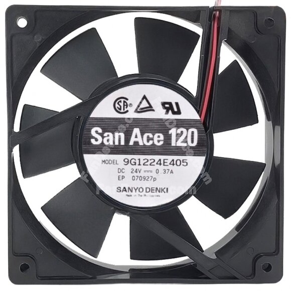 Sanyo Denki 9G1224E405 DC 24V 0.37A 2 Wires Axial Cooling Fan