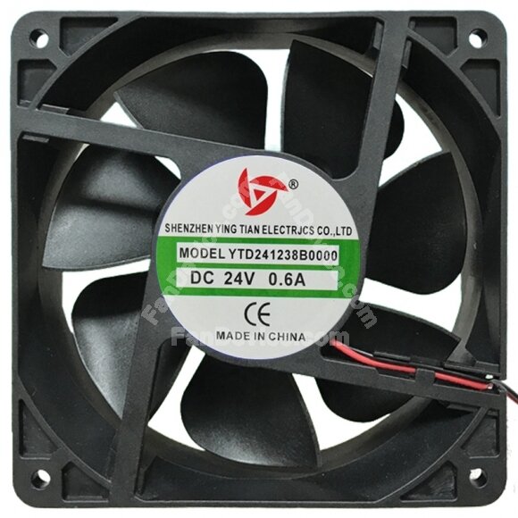 YING TIAN YTD241238B0000 DC 24V 0.6A 2 Wires 12038 Axial Cooling Fan
