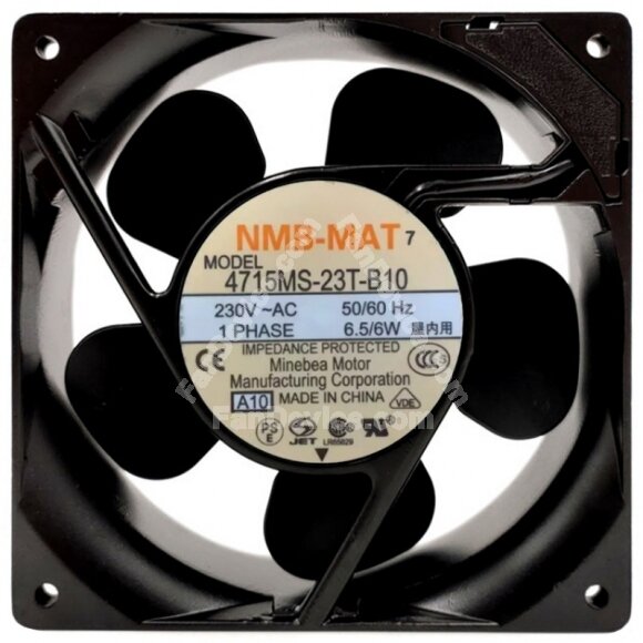 NMB-MAT 4715MS-23T-B10 AC 230V 6.5/6W Impedance Protected Axial Fan