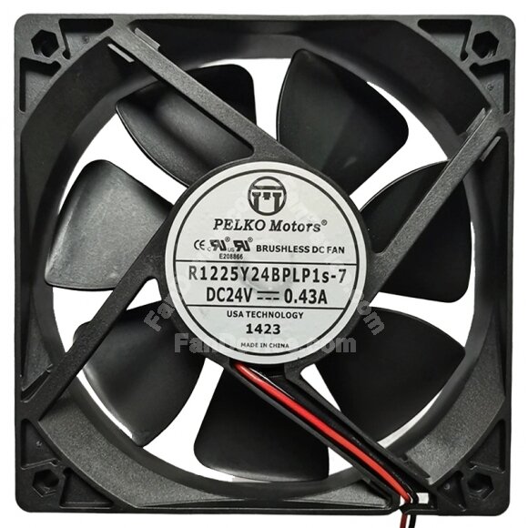 PELKO Motors R1225Y24BPLP1s-7 24V 0.43A 12025 DC Brushless Axial Fan