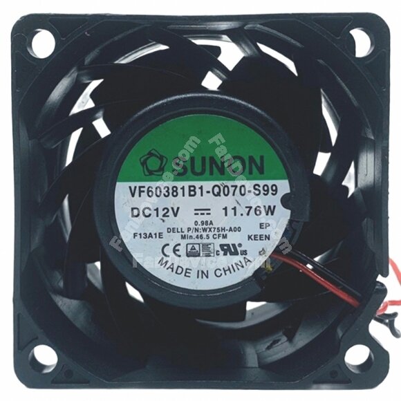 Sunon VF60381B1-Q070-S99 DC 12V 11.76W 2 / 3 / 4 Wires Axial Fan