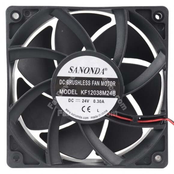SANONDA KF12038M24B 24V 0.30A 2 Wires DC Brushless Axial Cooling Fan