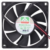 Protechnic MGA8012YR-O15 DC 12V 0.28A 2 Wires 8015 Axial Cooling Fan