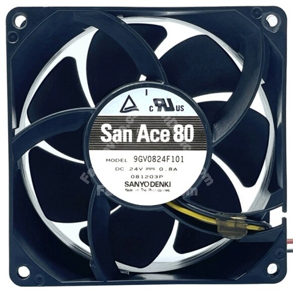 Sanyo Denki 9GV0824F101 DC 24V 0.8A 3 Wires 8038 Axial Cooling Fan
