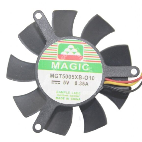 Magic MGT5005XB-O10 DC 5V 0.35A 3 Wires Axial Cooling Fan