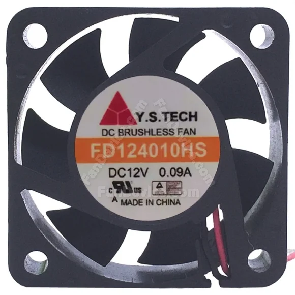 Y.S.TECH FD124010HS 12V 0.09A DC Brushless 2 Wires Axial Cooling Fan