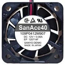 Sanyo 109P0412M907 DC 12V 0.06A 2 Wires Axial Cooling Fan