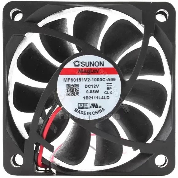 Sunon MF60151V2-1000C-A99 12V 0.88W 2 Wires Maglev Cooling Fan