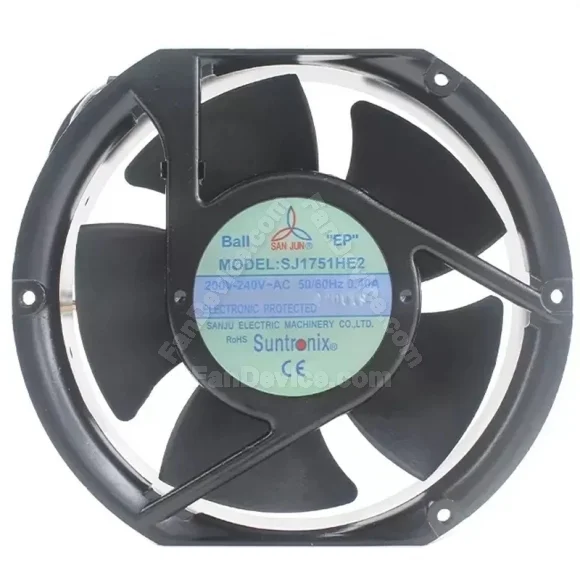 SAN JUN SJ1751HE2 200-240V 0.40A 2 Wires Ball Bearing Cooling Fan