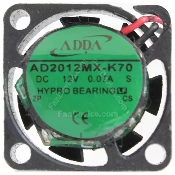 ADDA AD2012MX-K70 DC 12V 0.07A 2 Wires HYPRO Bearing Cooling Fan
