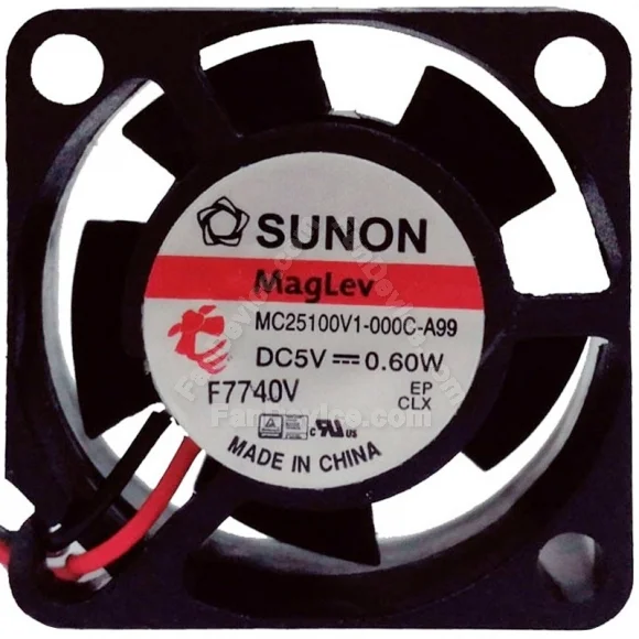 Sunon MC25100V1-000C-A99 5V 0.60W 2 Wires Maglev Cooling Fan