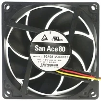Sanyo 9GA0812J40031 DC 12V 0.6A 3 Wires Axial Cooling Fan