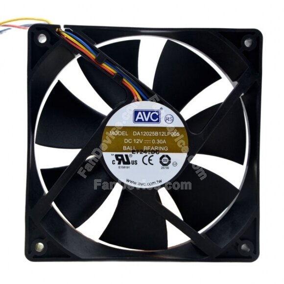 AVC DA12025B12L DA12025B12L P005 DC 12V 0.30A 2 Wires / 3 Wires / 4 Wires Axial Cooling Fan