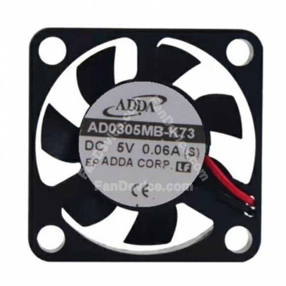 ADDA AD0305MB-K73 DC 5V 0.06A 2 Wires / 3 Wires Axial Cooling Fan