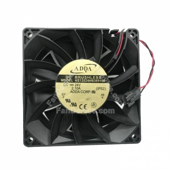 ADDA AS12024HB389100 DC 24V 2.1A 2 Wires Axial Cooling Fan