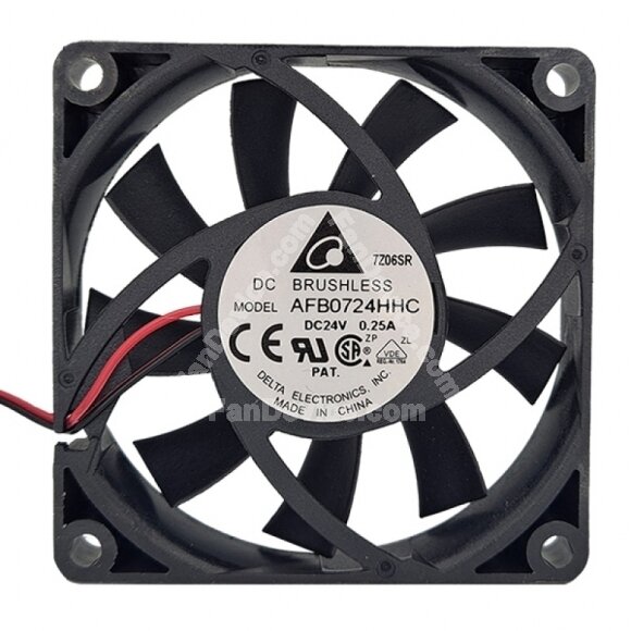 Delta AFB0724HHC DC 24V 0.25A 2 Wires Axial Cooling Fan
