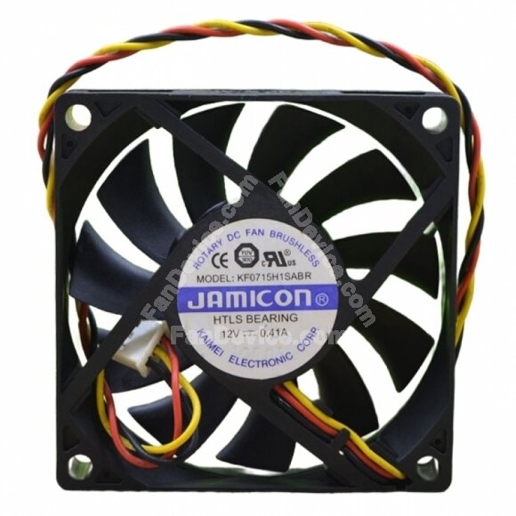 JAMICON KF0715H1SABR DC 12V 0.41A 2 Wires / 3 Wires Axial Cooling Fan