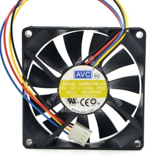 AVC DS08015B12U DC 12V 0.60A 2 Wires / 3 Wires / 4 Wires Axial Cooling Fan
