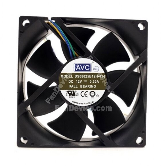 AVC DS08025B12H DC 12V 0.30A 2 Wires / 3 Wires / 4 Wires Axial Cooling Fan