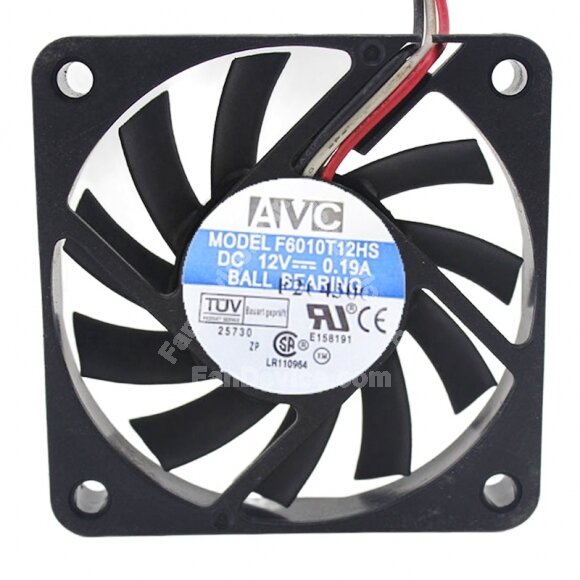 AVC F6010T12HS DC 12V 0.19A 6015 Axial Ball Bearing Cooling Fan