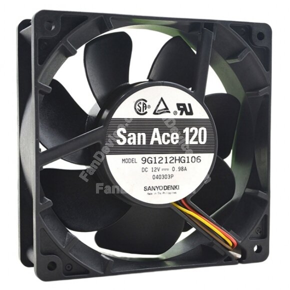 Sanyo Denki San Ace 120 9G1212HG106 DC 12V 0.98A 12038 Axial Cooling Fan