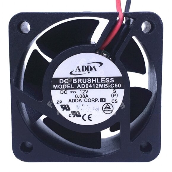 ADDA AD0412MB-C50 DC 12V 0.08A 2 Wires Axial Cooling Fan