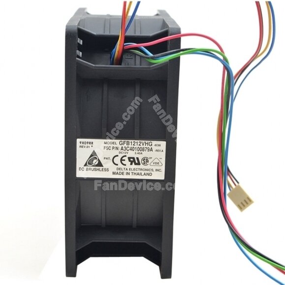 Delta GFB1212VHG DC 12V 3.40A 8 Wires Axial Cooling Fan