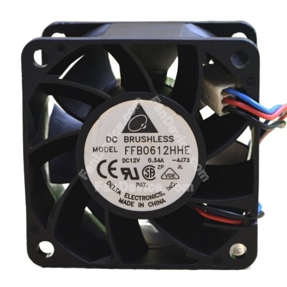 Delta FFB0612HHE DC 12V 0.34A 2 Wires / 3 Wires Axial Cooling Fan